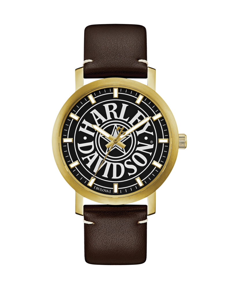 Harley-Davidson® Men's Blue Patterned Bar & Shield Stainless Steel Watch  76A159 - Wisconsin Harley-Davidson