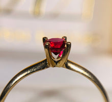 Load image into Gallery viewer, Gold Solitaire Ruby Ring
