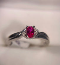 Load image into Gallery viewer, Sterling Silver Ruby Diamond Ring
